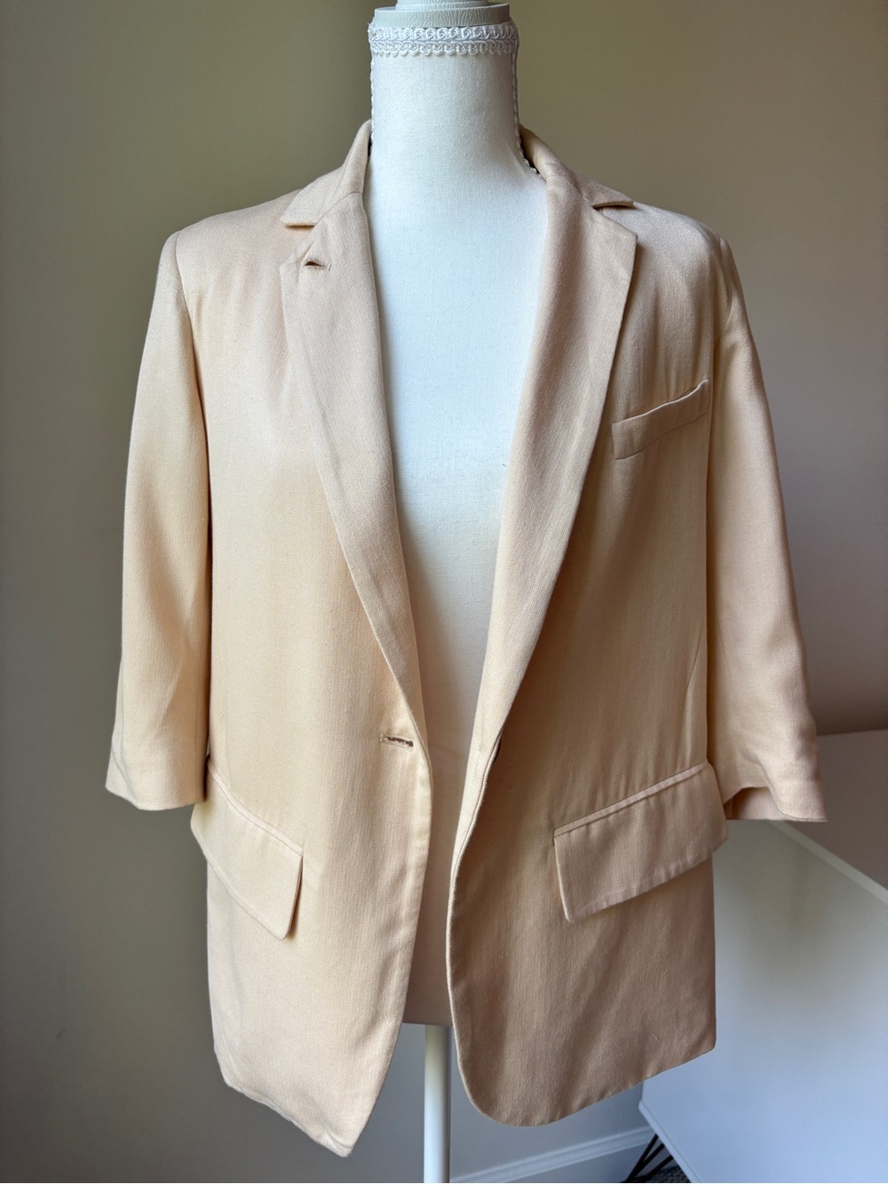 Ulla Johnson Women's Lined Linen Blend Blazer - Deep Cream in Size 4 - Picture 8 of 16